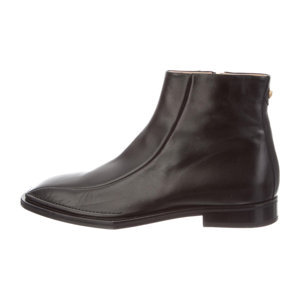 VERSACE Black Leather Ankle Boots Size 13/EU46